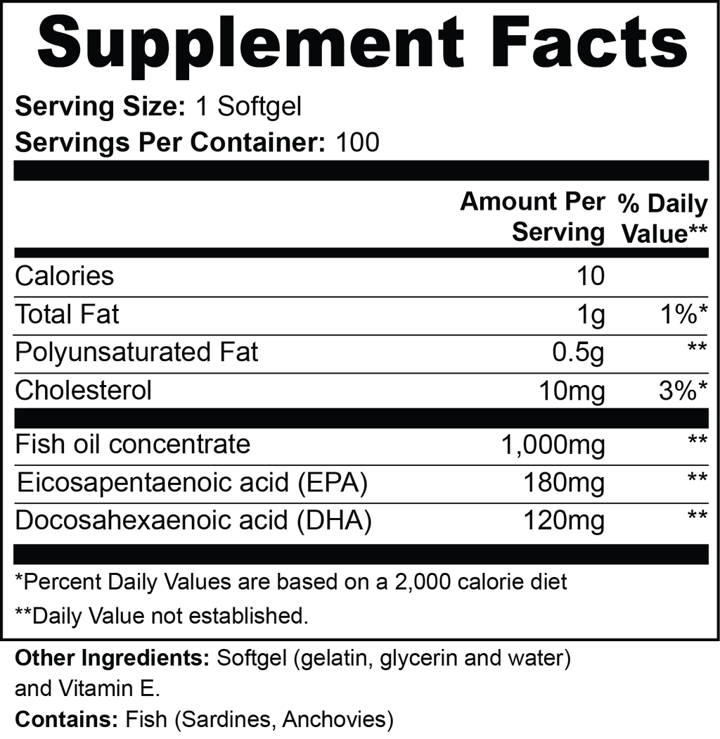 Omega-3 — EPA 180mg + DHA 120mg