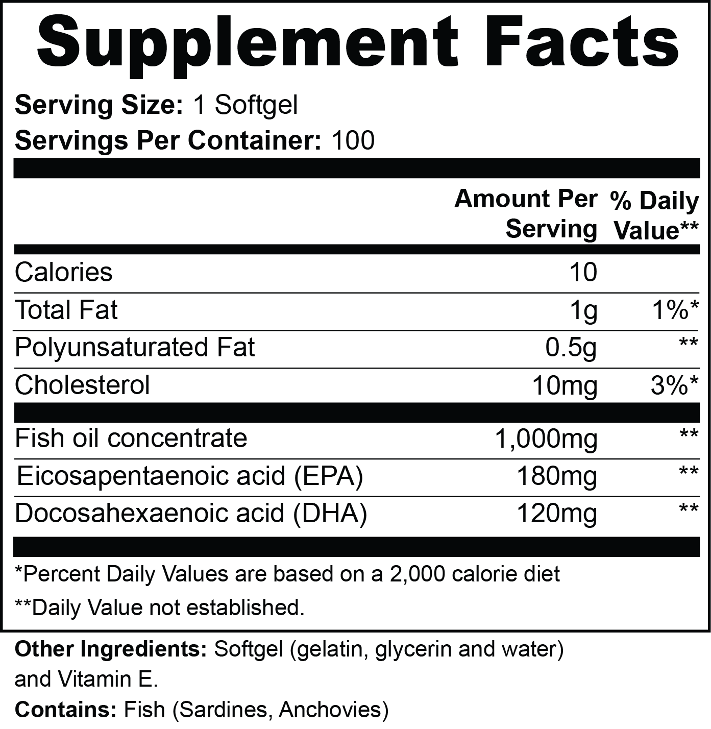 Omega-3 — EPA 180mg + DHA 120mg