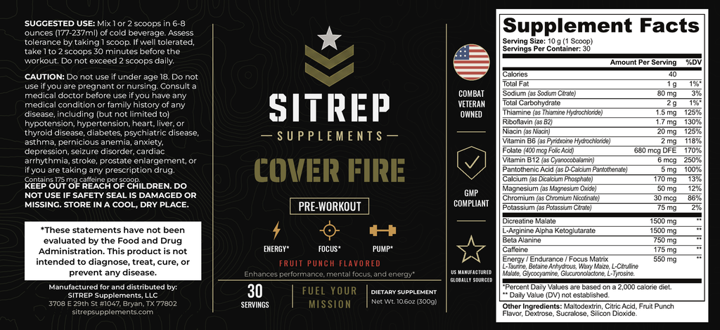 Cover Fire — Pre-Workout (Fruit Punch)