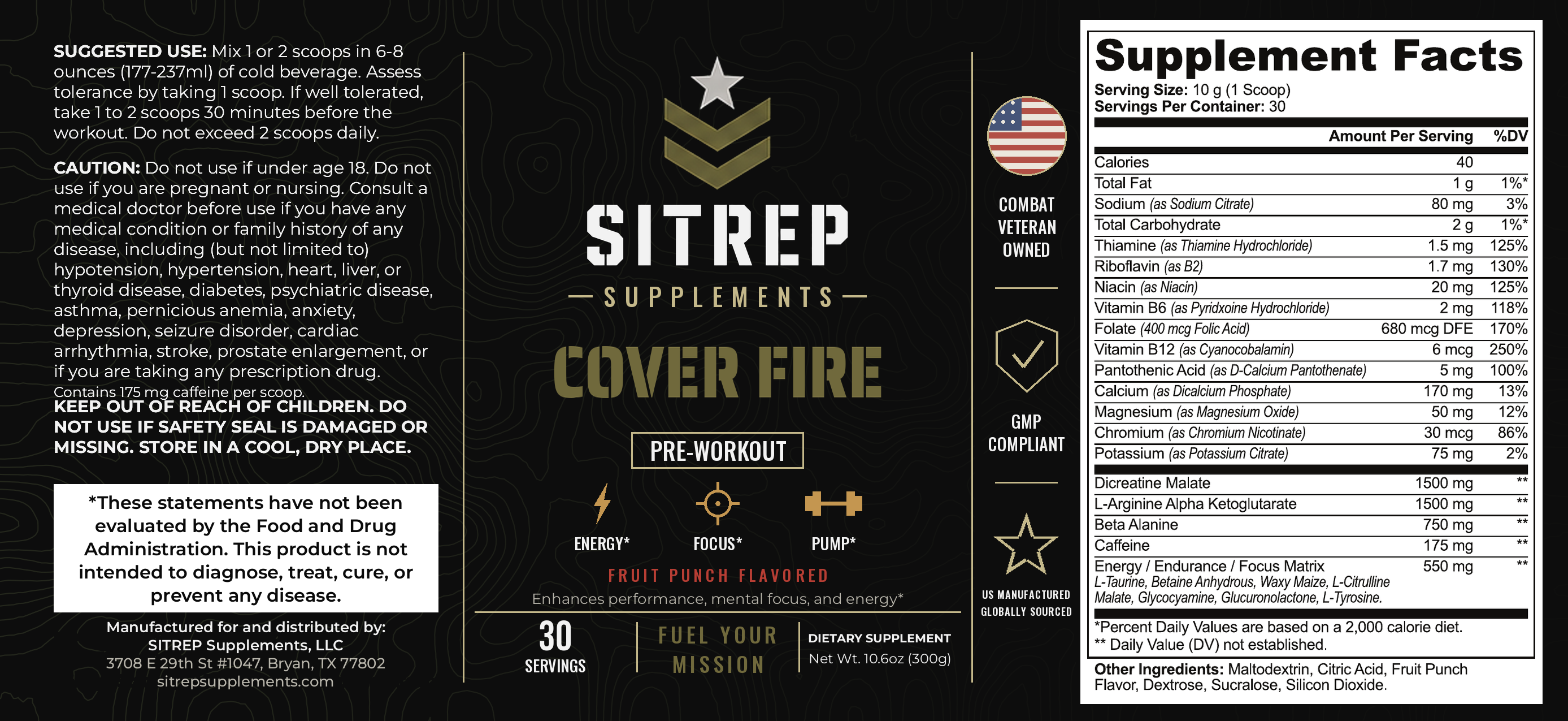 Cover Fire — Pre-Workout (Fruit Punch)