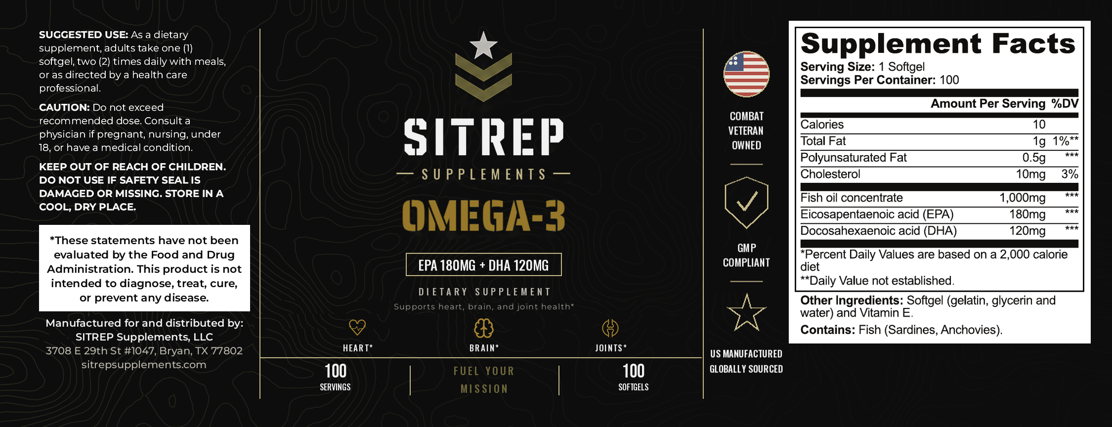 Omega-3 — EPA 180mg + DHA 120mg
