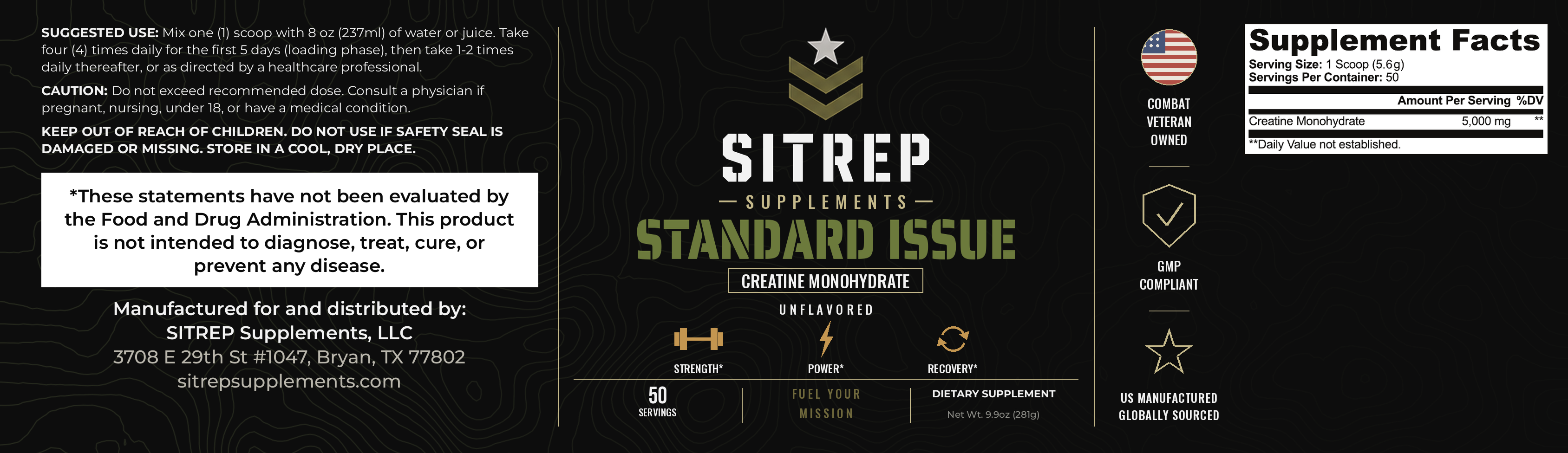Standard Issue — Creatine Monohydrate (Unflavored)