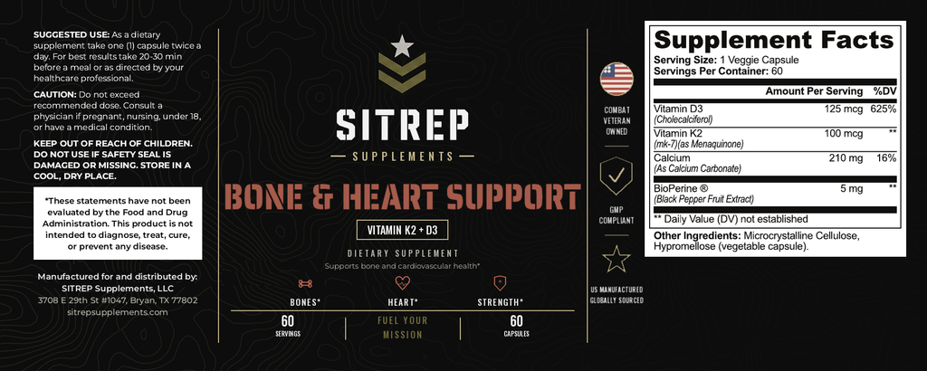Bone & Heart Support — Vitamin K2 + D3