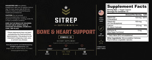 Bone & Heart Support — Vitamin K2 + D3