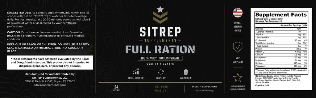 Full Ration — 100% Whey Protein Isolate (Vanilla)
